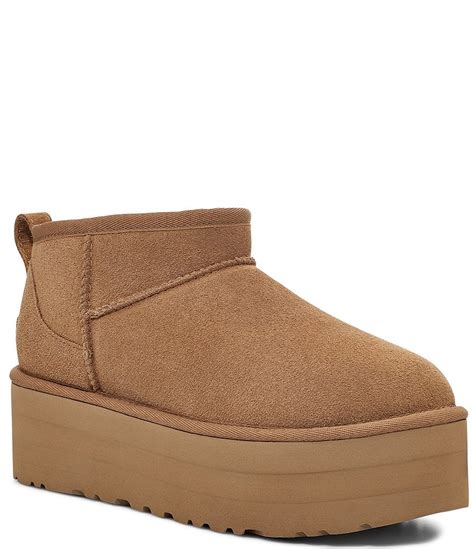 UGG Classic Ultra Mini Platform Suede Booties | Dillard's