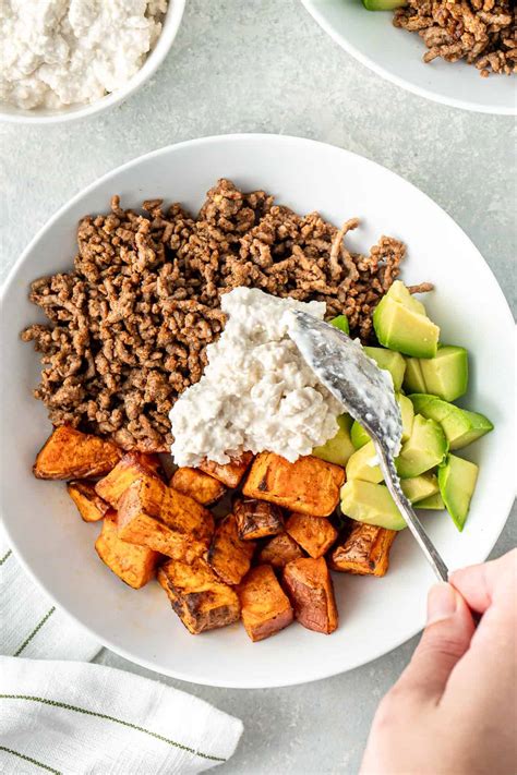 Hot Honey Sweet Potato Beef Bowl (Viral TikTok Recipe!) - Eight Forest Lane