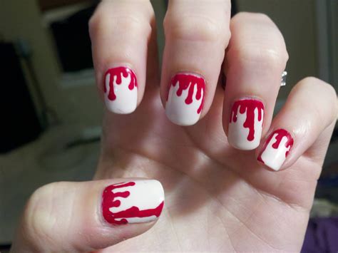 Halloween Blood Drip Nail Art - shaylee