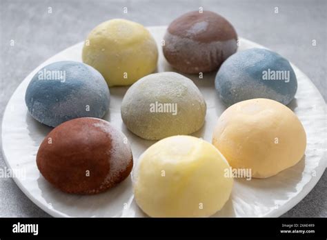 Mochi Traditional Japanese Rice Dessert, Colorful Mochi Assortment ...