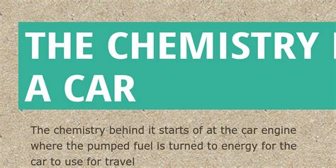 The Chemistry Behind A Car - Infogram