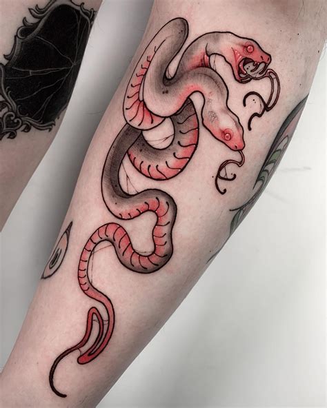 BLAIR on Instagram: "Two-headed snake for Rhea, my part of our tattoo trade 🐍 Thank u as always ...