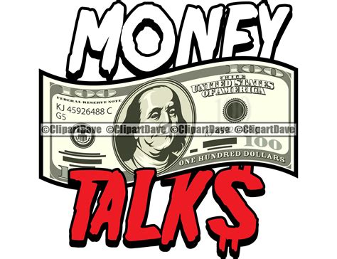 Money Talks 100 Dollar Bill SVG Design Cash Sign Hustle | Etsy