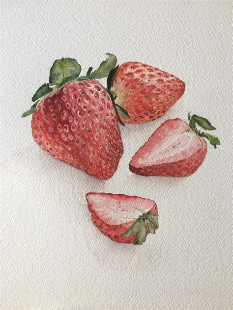 Strawberries are hard… : r/Watercolor