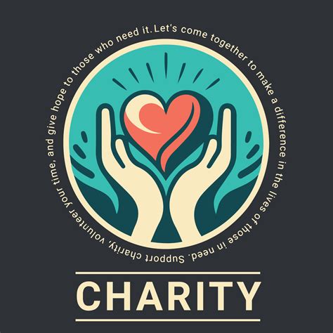 Charity logo flat template two open hands with a heart 17378933 Vector