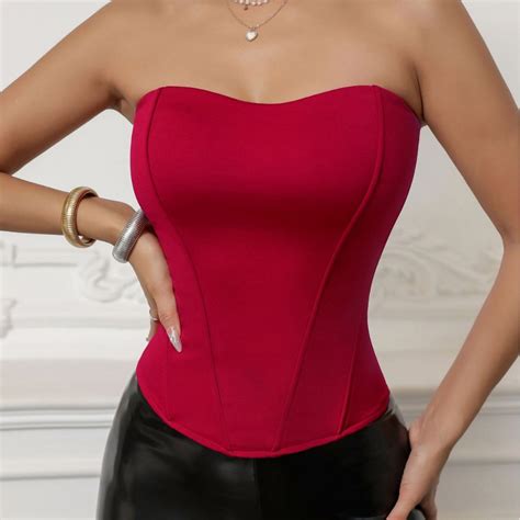 sinpiling corset tops  women strapless built  bras cincher