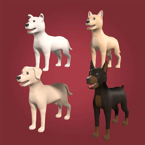 Cartoon Dogs - 3D Model by Ocstard