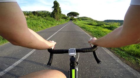 cycling on road bike. Pov Original point of view 1298026 Stock Video at