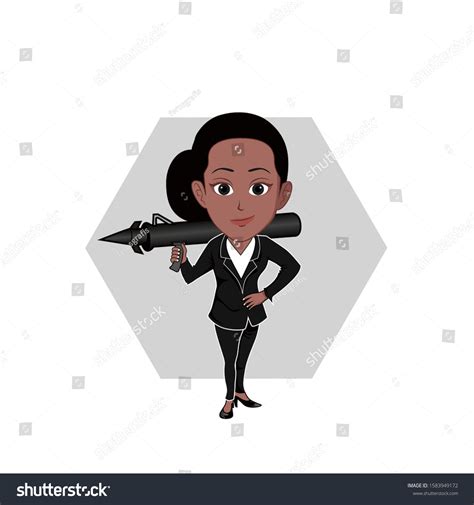 Cartoon Vector Illustration Black Ebony African Stock Vector (Royalty