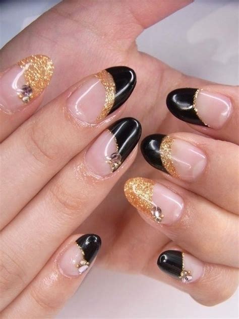 Французский Маникюр Черный С Золотом — Richnail.ru
