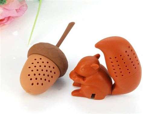amazoncom cute squirrel shape acorn nut tea infusers set loose leaf