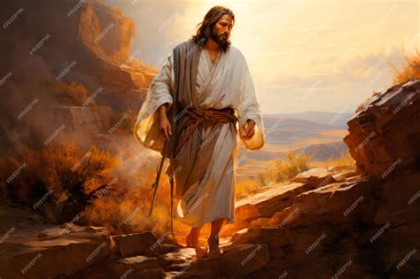 Premium AI Image | powerful depiction of Jesus Christ his aura a blend ...