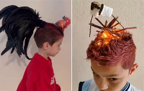 Cabelo Maluco Fácil Menino Sem Tinta - 14 ideias de cabelo maluco para meninos