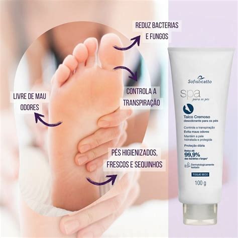 Talco Para Chulé - Talco Cremoso Desodorante Para os Pés Elimina Chulé Fungo e Mau Odores