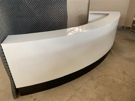 White Curved Reception Desk