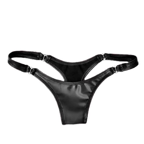 High Gloss Leather Sexy Triangle Shorts Sexy Lingerie plus Size Women