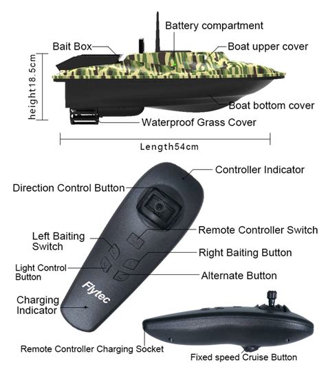 Flytec V007 2.4G Dual Motor Fishing Finder Bait RC Boat Green