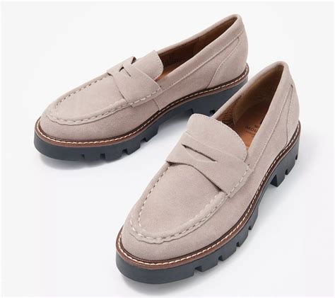 White Mountain Suede Lug Loafers - Gunner - QVC.com