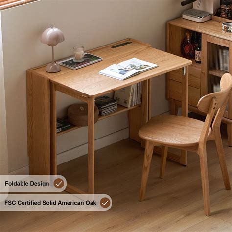 natural wood color space saving folding study deskfoldable small desk