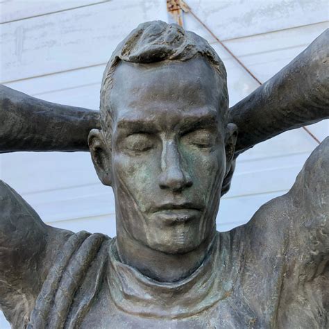 Japan Important 1950s Cast Bronze Life Size "Male Nude” Sculptor Koga