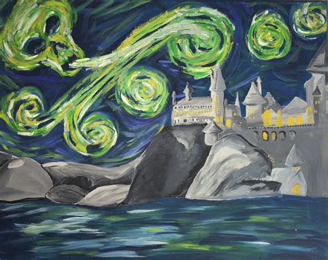 Hogwarts Starry Night Painting at PaintingValley.com | Explore