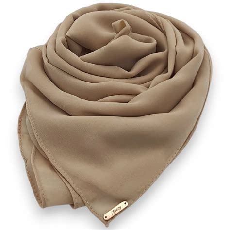 premium chiffon light french beige abaqy hijab