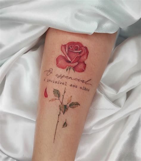 rose tattoo on forearm 8