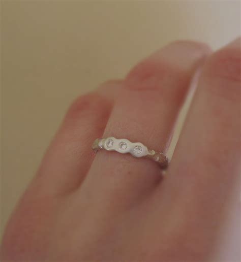 Twig Wedding Ring in Sterling Silver and Moissanite, Pine Branch - Etsy