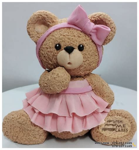handmade edible fondant topper teddy bear