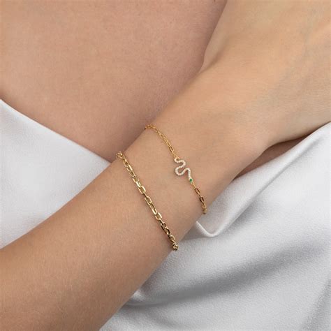 Gold Box Link Bracelet | Adina Eden Jewels