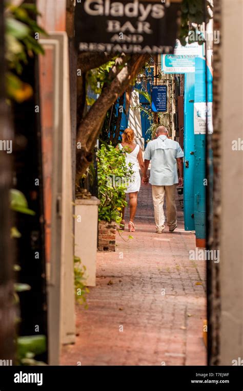Shopping district downtown Charlotte Amalie, St. Thomas, US Virgin ...