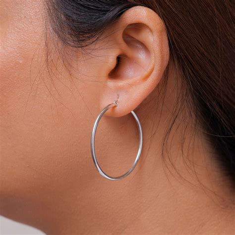 silver hoop earrings  sterling silver hoops  hoop etsy