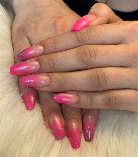 glitter pink ombre nails