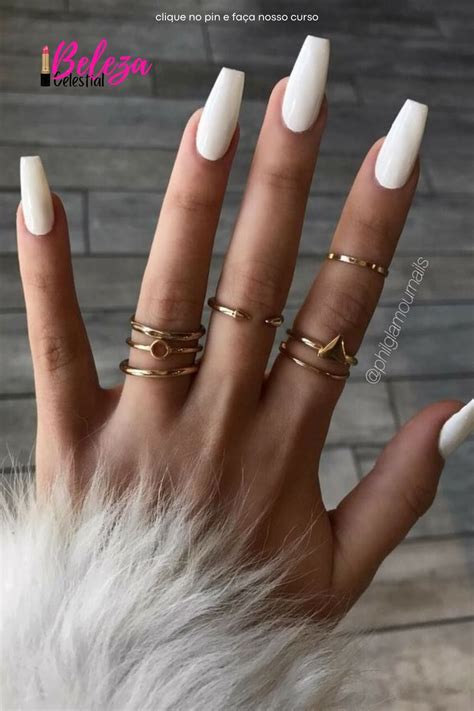 Unha Branca Bailarina - Unhas decoradas brancas bailarina | Clique no pin e veja nosso curso de ...