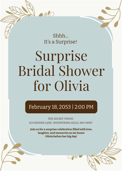 Free Bridal Shower Invitation Template to Edit Online