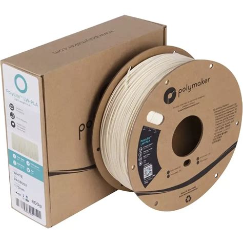 Polymaker, нить PLA PolyLite LW-PLA 3D, картонная катушка, низкая ...