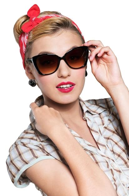 Premium Photo | Beautiful young woman with pin-up make-up