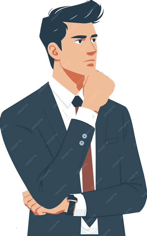 Un hombre de negocios pensando en el vector ilustración de arte hombre