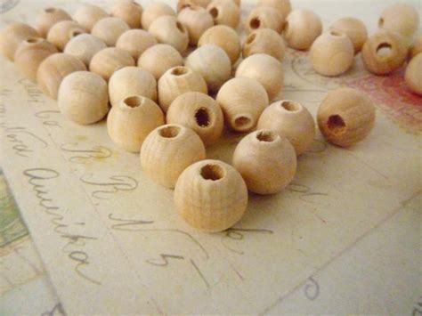 10mm Round Wooden Beads Natural | Etsy