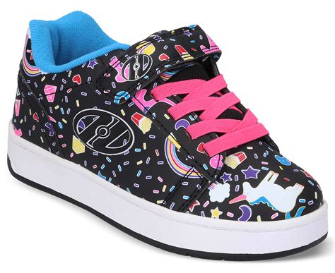 Heelys Girls' Double Up X2 Em 2-Wheel Skate Shoes - Black/Multi/Unicorn ...