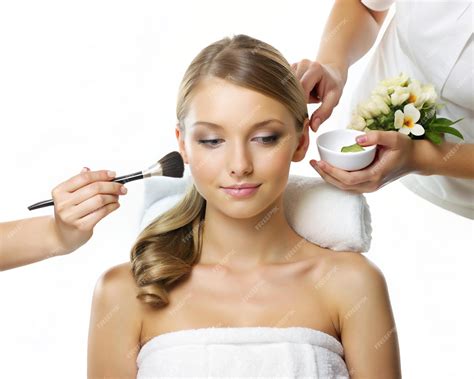 Premium Photo | A young pretty woman getting beauty parlour services