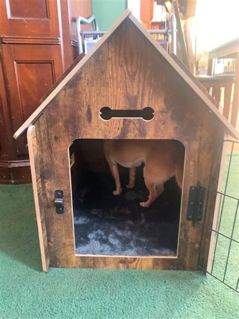 RYPetmia Dog Wooden House Dog Crate