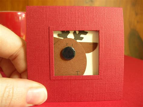 Punch Art Fun: Punch Art Christmas Cards - Reindeer porthole (square)