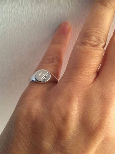 Engraved Ring, Personalized Ring, Signet Ring, Silver Ring, Initial ...