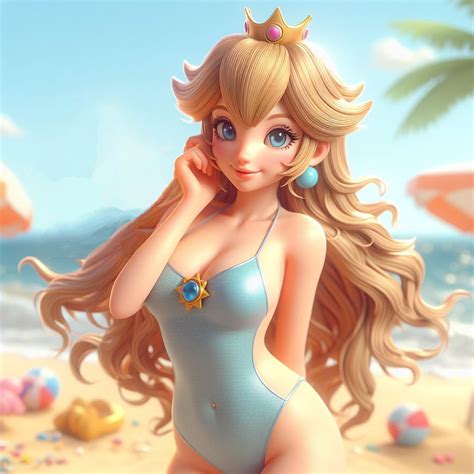 Princess Peach in swimsuit at the beach by Groovy-Denzel on DeviantArt