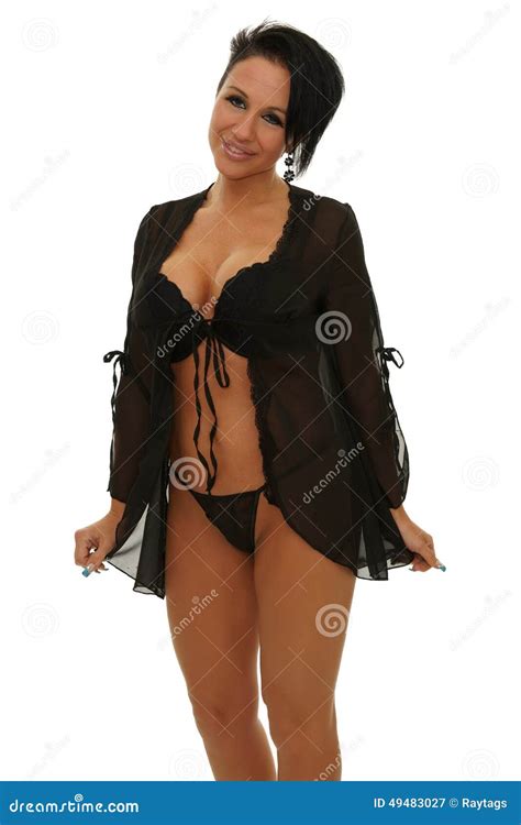 woman  black lingerie stock image image