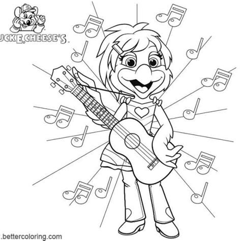 Chuck E Cheese Coloring Pages Characters - Free Printable Coloring Pages