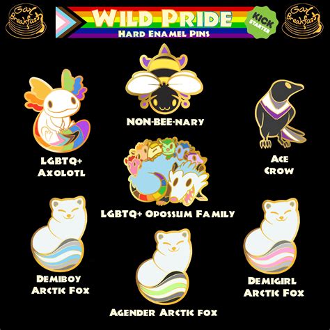Wild Pride Enamel Pins from Gay Breakfast | Lgbt pride art, Lgbt pins
