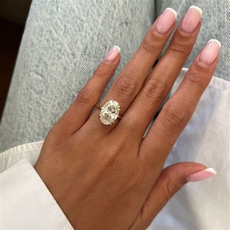 carat oval lab grown diamond solitaire ring huge cvd diamond  vvs