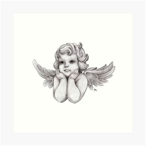 "Angel Cherub" Art Print for Sale by SanIllustration | Redbubble